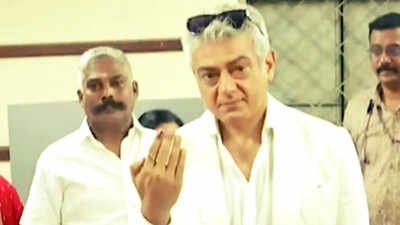 Ajith Kumar arrives in style to cast his vote; Fans gather in large numbers to greet the 'Good Bad Ugly' actor