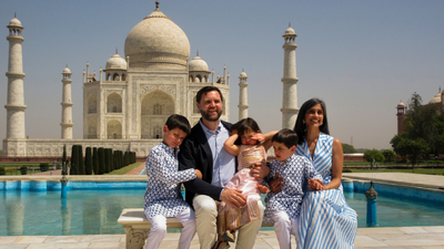JD Vance with wife Usha and kids at Taj Mahal during their visit to India. (PTI photo) 'I love my in-laws': JD Vance calls Indian-origin family ‘great contributors’ in immigration debate