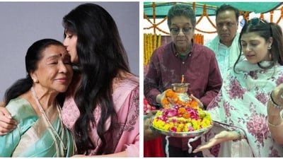 Asha Bhosle's family went to Varanasi to immerse her ashes.