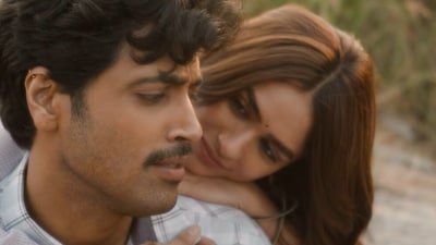 Dacoit box office collection day 2: Adivi Sesh and Mrunal Thakur in a still from the film.