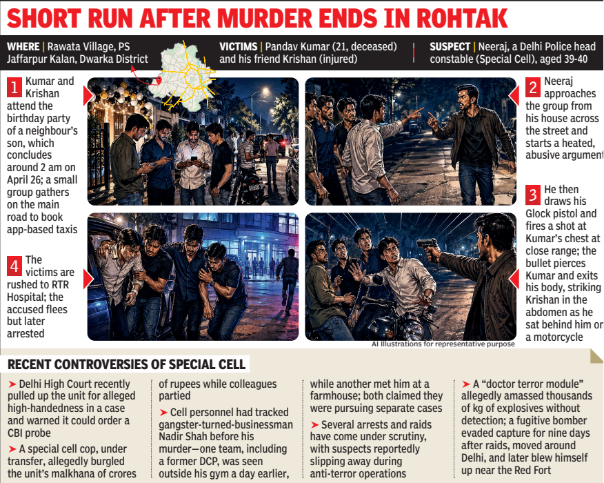 Delhi cop shoots dead delivery exec, arrested