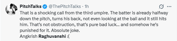 ​Fan reaction on Raghuvanshi’s dismissal​