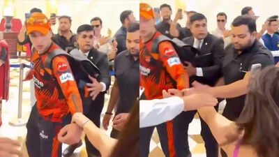 IPL 2026: Shocking! Fangirl forcibly pulls Abhishek Sharma's hand; security steps in - Watch
