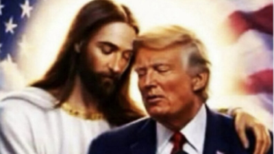 Trump shares AI image of Jesus hugging him days after backlash over similar post