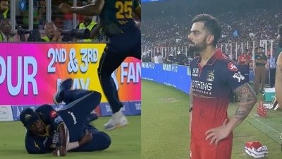 Virat Kohli was not happy with the decision on Rajat Patidar's dismissal