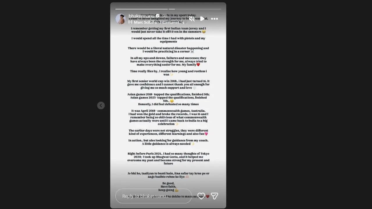 Manu Bhaker Instagram post (Screengrab)