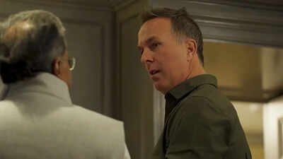 Michael Vaughan with Lalit Modi (Video grab) ‘32 Ferraris’: Michael Vaughan left speechless by Lalit Modi’s lavish collection