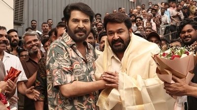 Mohanlal and Mammootty in a picture together on the set of Patriot.