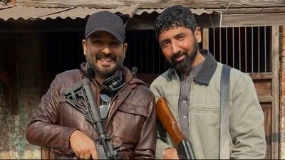 Mustafa Ahmed with Aditya Dhar on the sets of Dhurandhar.