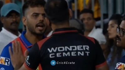 Nitish Rana confronts umpire during CSK vs DC match