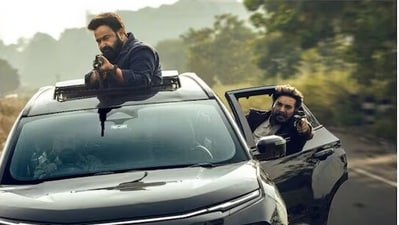 Mohanlal and Mammootty in a still from the film.