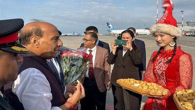 Rajnath lands in Kyrgyzstan to attend SCO def ministers meet, may discuss West Asia crisis