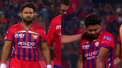 Rishabh Pant decided to walk-off after being hit by a Josh Hazlewood delivery in the RCB vs LSG match. (X images)