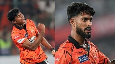 Sakib Hussain and Praful Hinge for SRH. (ANI/AFP)