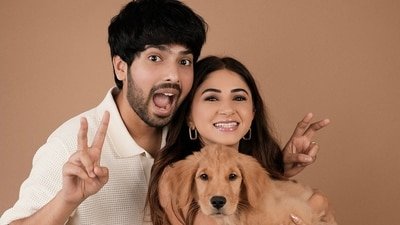 Armaan Malik, Aashna Shroff with Tofu Armaan Malik, Aashna Shroff with Tofu