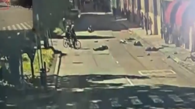 <p>Screengrab (X)</p> Italy: 8 injured after driver crashes car into pedestrians in Modena