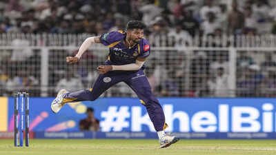 Kolkata: Kolkata Knight Riders' Saurabh Dubey bowls a delivery during his debut IPL match (PTI Photo/Manvender Vashist Lav) IPL 2026: Zaheer Khan fan Saurabh Dubey turns KKR replacement gamble pay off