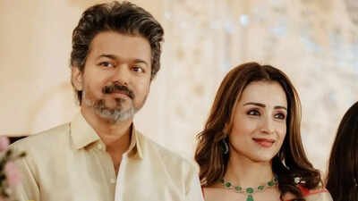 Trisha Krishnan blushes after fan mentions Thalapathy Vijay at Karuppu screening amid dating rumours
