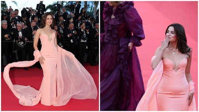 Alia Bhatt turns heads with jaw-dropping red carpet look at Cannes 2026 in dreamy peach gown