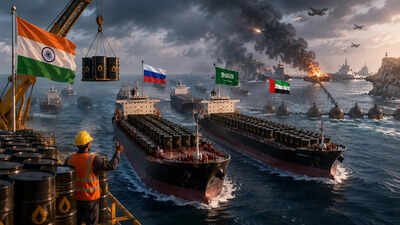 Come March 2026, with the US-Iran war, Russian oil flows to India reached levels last seen a few years ago. (AI image) US-Iran war: From Russia to Middle East - how India is managing to secure its crude oil supplies amid disruptions