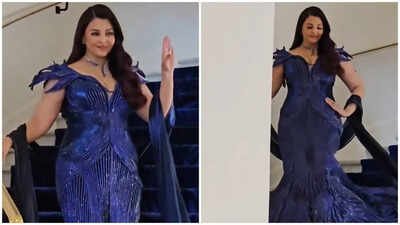 Aishwarya Rai Bachchan’s first Cannes 2026 look breaks the internet; actress dazzles in shimmering sapphire-blue gown
