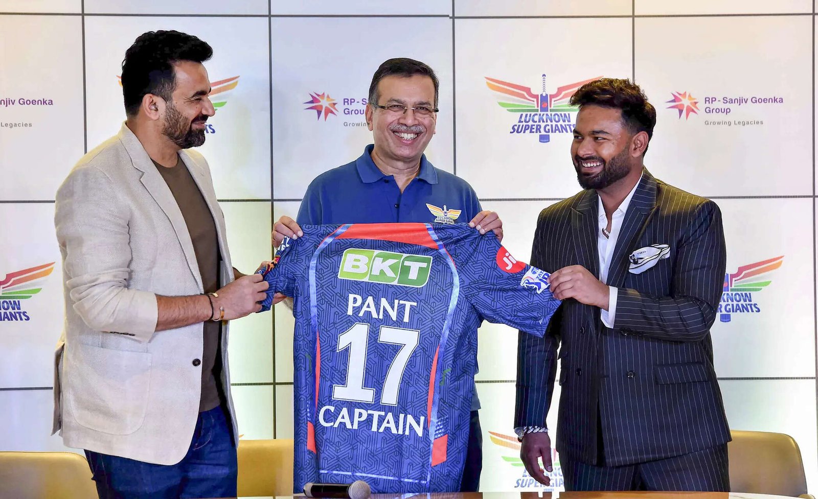 Kolkata: Lucknow Super Giants (LSG) owner Sanjiv Goenka with LSG captain for the...