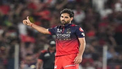 Ahmedabad: Royal Challengers Bengaluru's Bhuvneshwar Kumar (PTI Photo) Bhuvneshwar Kumar scripts history, equals record for most wickets by Indian bowler in...