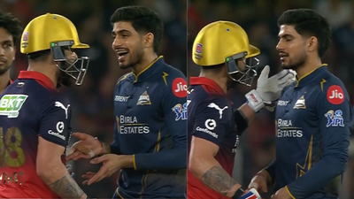 Virat Kohli and Shubman Gill (ScreenGrab) Virat Kohli confronts Shubman Gill over controversial catch in IPL Final - Watch