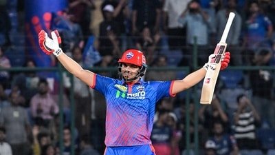 Ashutosh Sharma after the winning the match for Delhi against Rajasthan. (Jitender Gupta)