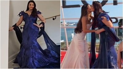 Aishwarya Rai greeted with Eva Longoria with love at the Cannes Film Festival. Aishwarya Rai greeted with Eva Longoria with love at the Cannes Film Festival.