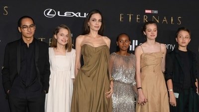 Angelina Jolie with her children, (AFP) Angelina Jolie with her children, (AFP)