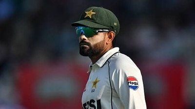 Babar Azam in Test cricket for Pakistan. (X images)