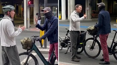 Benedict Cumberbatch had a heated exchange with a cyclist in London.
