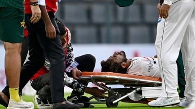 Hasan Ali was bowling the 8th over of the innings when it happened. (AFP)