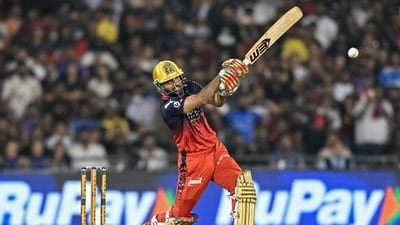 Bhuvneshwar Kumar plays a shot during the 2026 IPL T20 match between RCB and MI. (AFP) Bhuvneshwar Kumar plays a shot during the 2026 IPL T20 match between RCB and MI. (AFP)