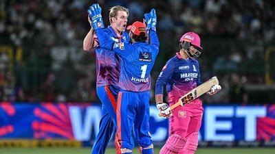 Vaibhav Sooryavanshi lasted just two balls against the Delhi Capitals. (AFP)