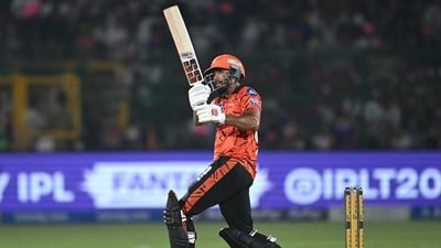Nitish Kumar Reddy plays a shot during IPL 2026. (AFP)