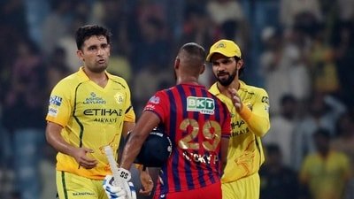 Ansul Kamboj conceded 63 runs in just 16 deliveries, taken apart in Lucknow in a CSK loss. (REUTERS)