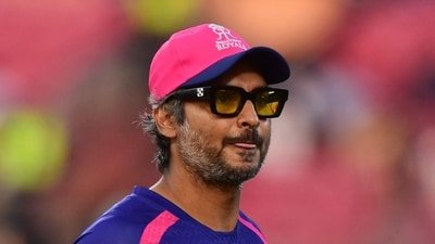 Rajasthan Royals' Kumar Sangakkara slammed Sam Curran. (REUTERS)