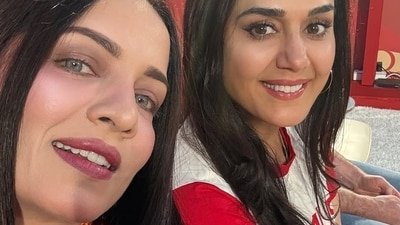 Celina Jaitly attended an IPL match with Preity Zinta.