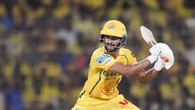 Chennai Super Kings' captain Ruturaj Gaikwad scored an unbeaten 67 against Mumbai Indians, in Chennai on Saturday (PTI)