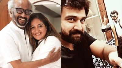 Meghana Raj posted pictures of Chiranjeevi Sarja and Rajinikanth while making the announcement.