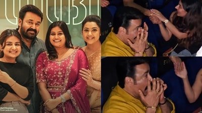 Mohanlal gets emotional during Drishyam 3's first day first show. Mohanlal gets emotional during Drishyam 3's first day first show.
