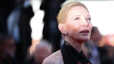 Cate Blanchett arrives for the screening of the film Garance (Another Day) at the 79th edition of the Cannes Film Festival in Cannes, southern France on May 17, 2026. (Photo by Valery HACHE / AFP) (AFP)