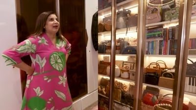 Farah Khan is stunned looking at Palak Muchhal's walk-in-closet.