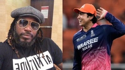 Chris Gayle put out a post for Vaibhav Sooryavanshi. (X/AP Image) Chris Gayle put out a post for Vaibhav Sooryavanshi. (X/AP Image)