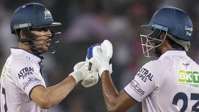 Gujarat Titans openers Shubman Gill (L) and Sai Sudharsan during an IPL game against Sunrisers Hyderabad in Ahmedabad. They are one of the top right-left opening combinations in IPL. (PTI)