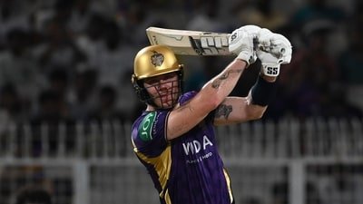 Finn Allen struck 93(35) against GT. (Hindustan Times) Finn Allen struck 93(35) against GT. (Hindustan Times)