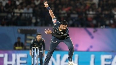 Kulwant Khejroliya leaked 31 runs in his two overs. (AP Photo/Ashwini Bhatia)