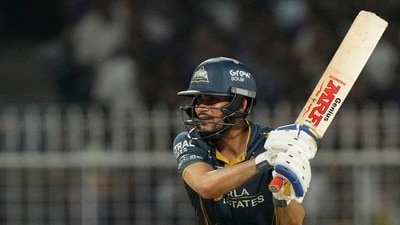 Shubman Gill reacts to Gujarat Titans' loss (AP Photo/Bikas Das) Shubman Gill reacts to Gujarat Titans' loss (AP Photo/Bikas Das)